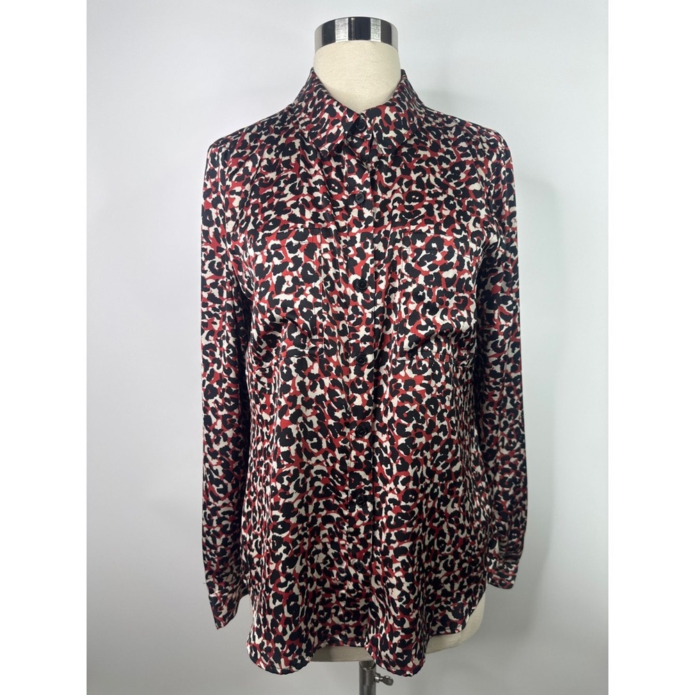 Sanctuary Animal Print Collared Button Down Long Sleeve Blouse